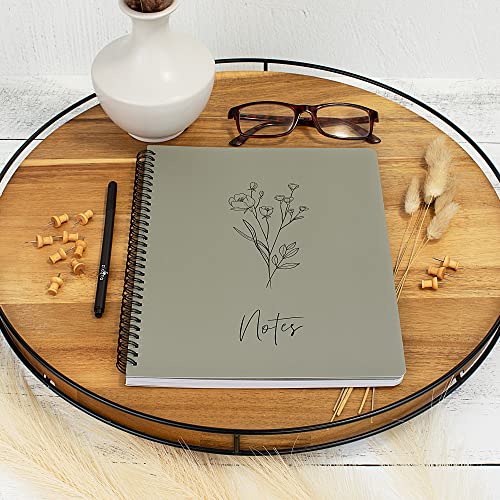 Aesthetic Spiral Notebook Journal For Women - Cute Dark Green 10.5" x 8.5" College Ruled Notebook With Large Pockets And Lined Pages - Perfect to Stay Organized and Boost Productivity at Work or - Image 4