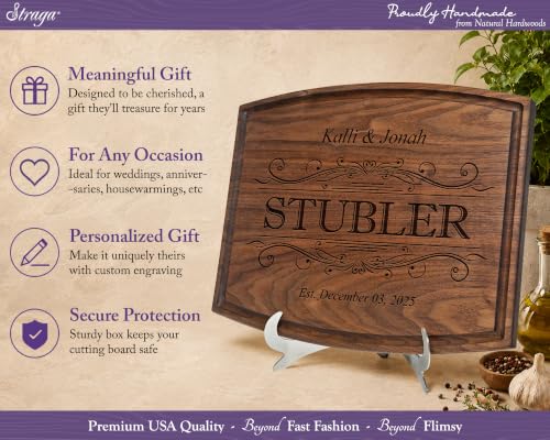 Tabla de cortar rectangular de madera personalizada Straga miniatura 3