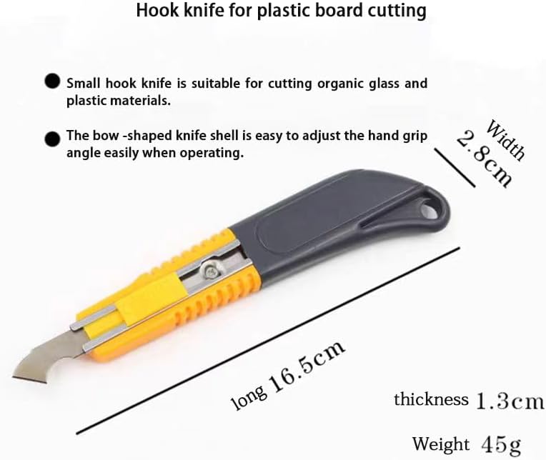 VELTRIX - Acrylic Hook Cutter Knife for Plastic & Fiber Sheets with 2 Extra Blades – Durable Craft Utility Tool for DIY, Art & Sheet Cutting (Multi-Colour)