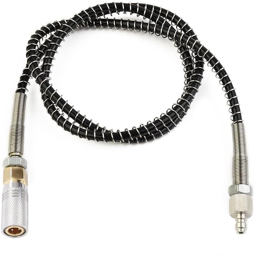 Paintball Filling Equipment Adapter Air Hose Extension,39in Air Filling Station Charging System Whip Hose with 8mm Male and Female Qick Connector - Image 3