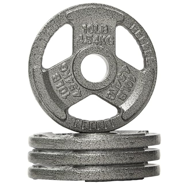 2-Inch Olympic Cast Iron Weight Plate for Strength Training & Weightlifting, Multiple Sizes