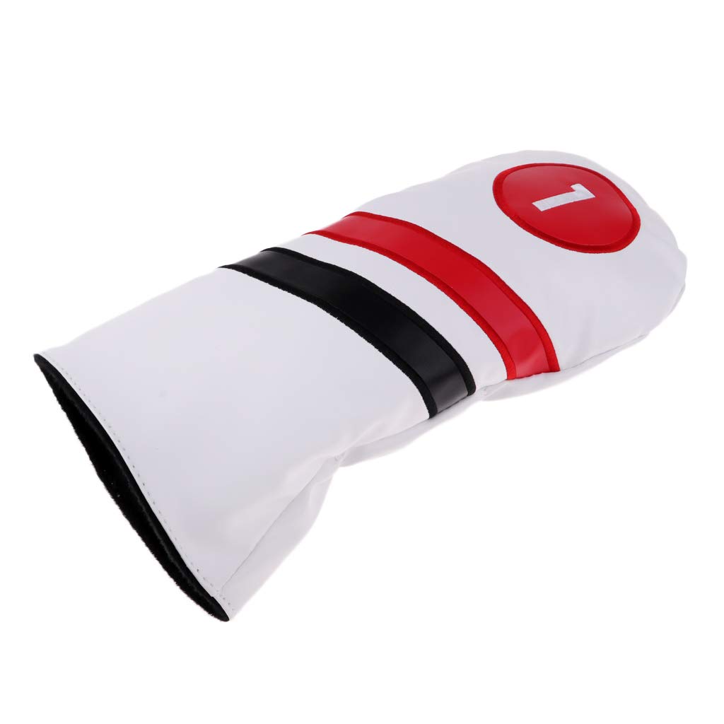 Fundas Impermeables para Cabeza de Golf PU Driver Madera Calle Blanca