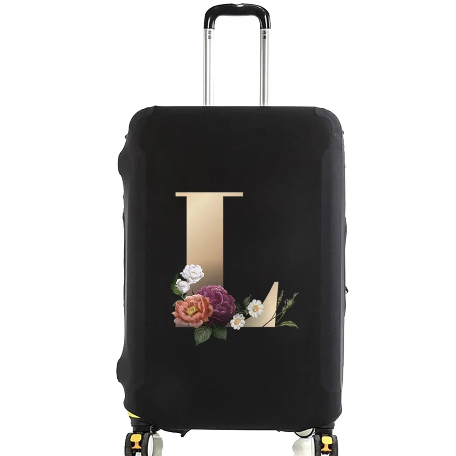 Fundas Para Maletas Fundas protectoras for maletas de viaje, Protector de equipaje elástico grueso for equipaje de 18 "-28", funda bolsa de viaje con letras doradas impresas, 2 uds. Para Equipaje(Blac