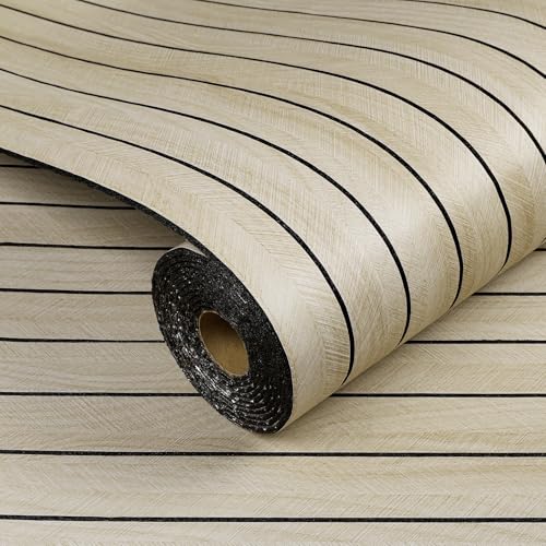 Livelynine Paneles Decorativos 3D Madera Roble Claro Panel decorativo Pared Madera Beige 30CMx5M Revestimiento de Paredes Maderas Listones Interiores Habitación Comedor Pasillo Grueso Papel Pintado