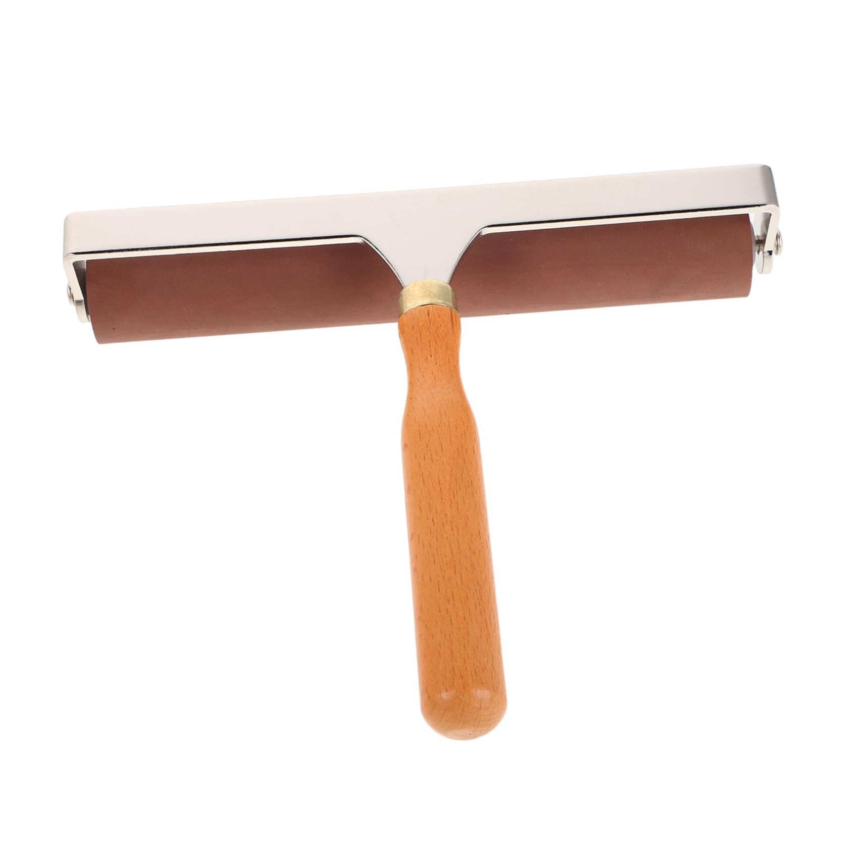 Roller caoutchouc avec manche bois pour impression collage et gravure