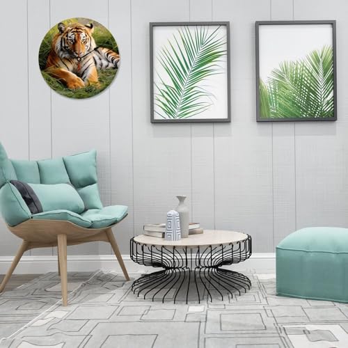 Horloge murale décorative moderne tigre bois design épuré - 4