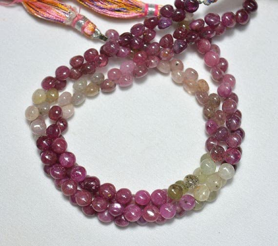 Perles en saphir naturel multicolore de 5.5mm pour la fabrication de bijoux artisanaux