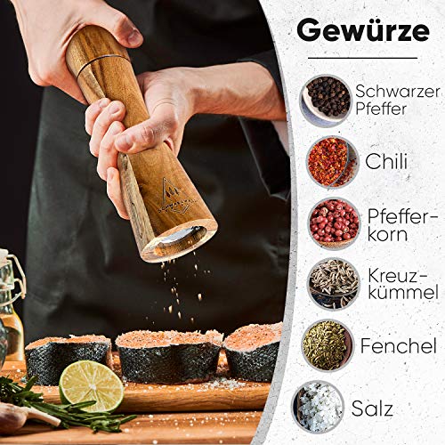 Schwarzwald Spirit zout- en pepermolen van hout met keramische maalwerk INCL. Reinigingskwast INCL. Genotboek - Set zout… - Image 4