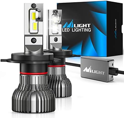 Nilight H4 LED Headlight Bulbs, 14000lm H4/Hb2/9003 Hi/Lo Beam LED Headlight Bulb 6500k H4 LED Bulb Cool White IP67