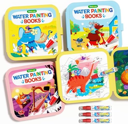 Timetome Reusable Water Painting Books for Kids – 3-Pack Magic Wa...