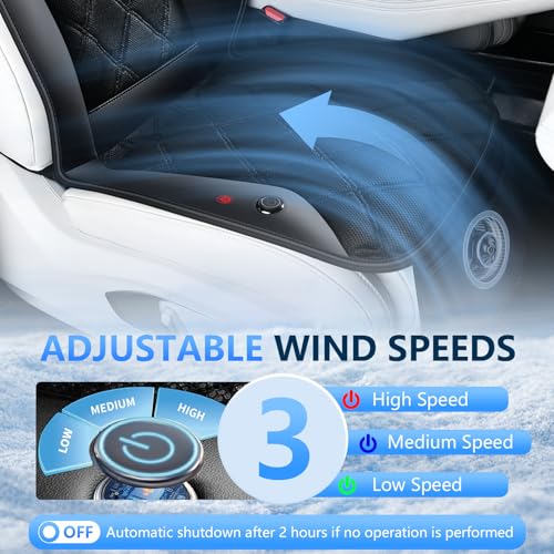 Image of FLORICH Cooling Car Seat Cover Ventilated Cooling Car Seat Cushion with 3-Speed Adjustable Cooling Seat Pad Universal Fit Car SUV Truck Van for Summer Driving, Black