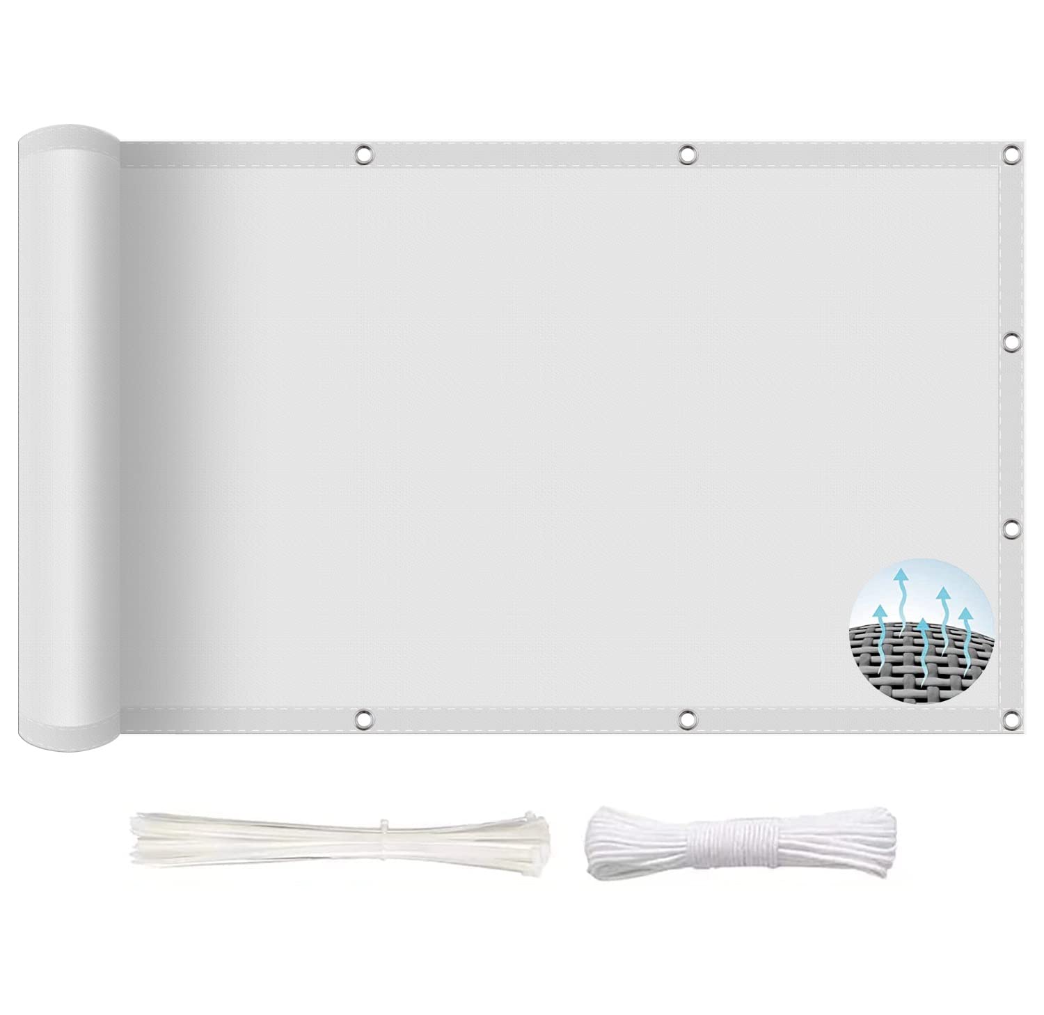GLDYTVF 8x8m Rectangle White Sun Shade Sail UV Block Waterproof Outdoor Canopy Awning for Garden Pool Terrace and Balcony