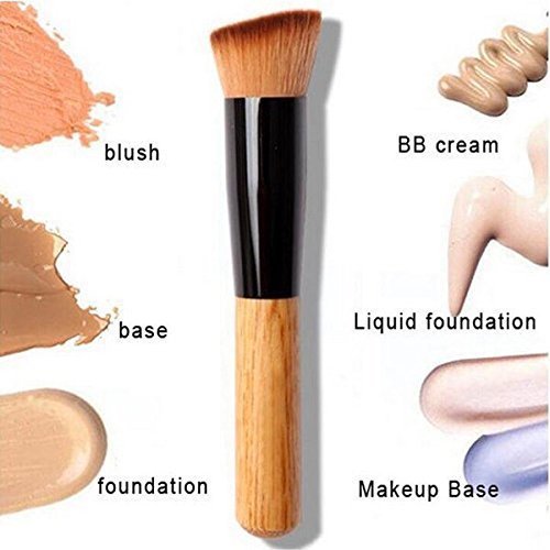 Wooden Kabuki brush use for Powder, Concealer, Blush