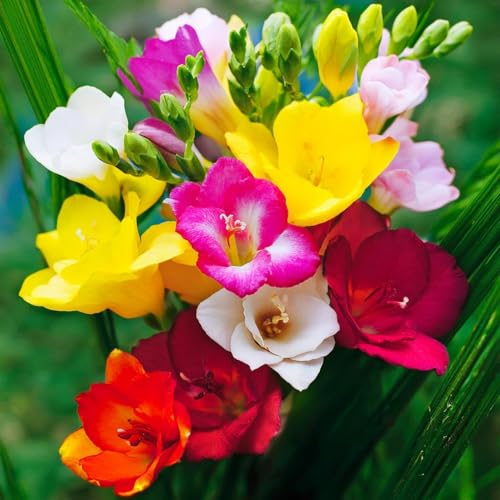 15 bulbos de fresia de flor simple en mezcla | Circunferencia 5/6 cm | Bulbos de los mejores productores holandeses | Selección exclusiva y control de calidad | Floración garantizada