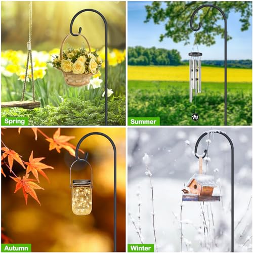 Image of FEED GARDEN Adjustable 32 Inch Small Shepherd Hooks for Outdoor, Garden Hooks for Lanterns, Sheperd Hook for Hanging Plants, Bird Feeders, Solar Lights, Mason Jars, Weddings Decor,1 Pack