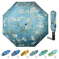 Umbrella, Pretty Umbrellas for Women and men, Ladies Umbrellas for Rain, Automatic Folding Umbrellas Open Close (Blooming Apricot Flower)