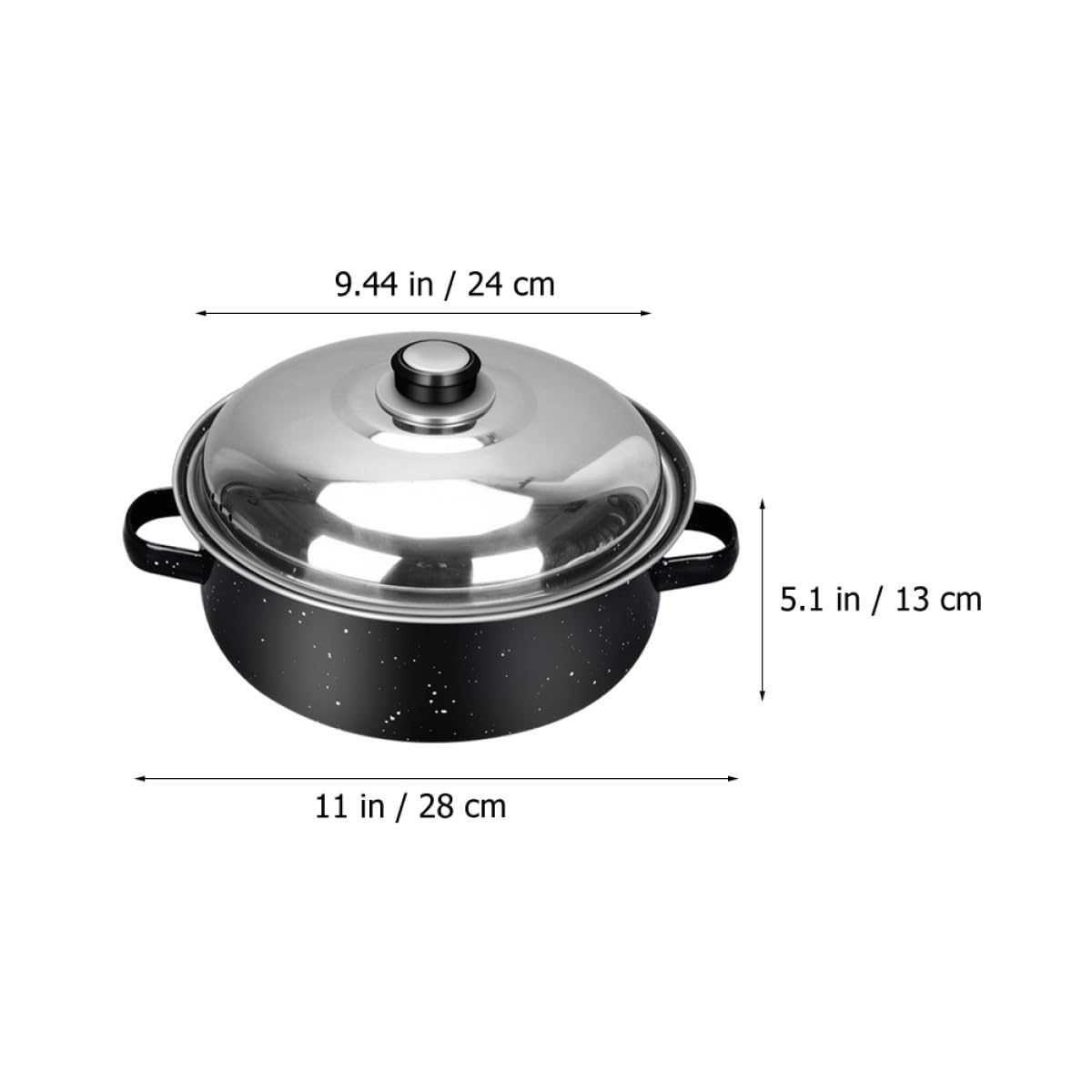 Kartoffeltopf aus Eisen mit Deckel Multifunktionaler Brattopf aus Emaille und Edelstahl Praktisches Design für Camping und Restaurant Verhindert Verrutschen der Speisen