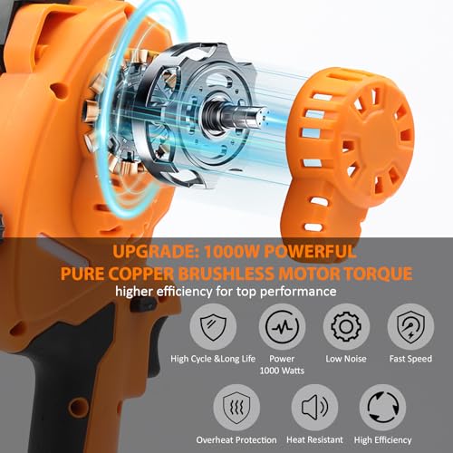 Mini Kettensäge mit Akku, 8 Zoll Elektro Kettensäge mit 1000W Bürstenloser Motor und 6000mAh Akkus,...