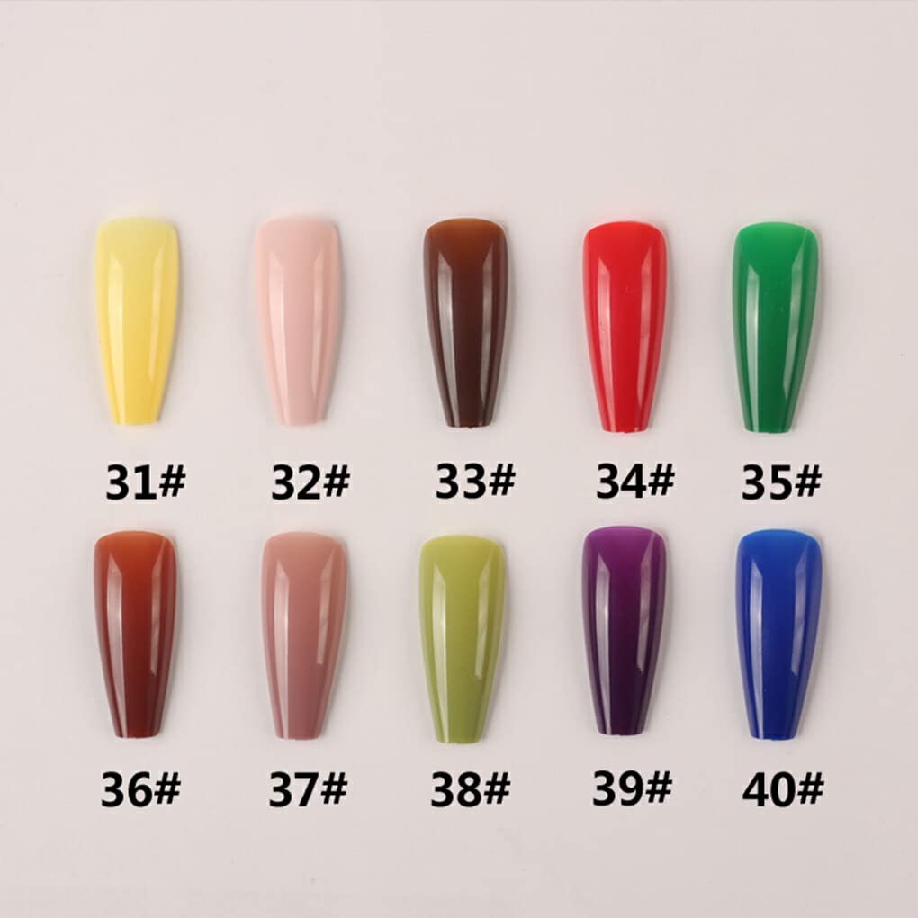 20 Set di 24 pezzi a pressione extra lunga sulle unghie Copertura completa per unghie acriliche durevoli fai-da-te
