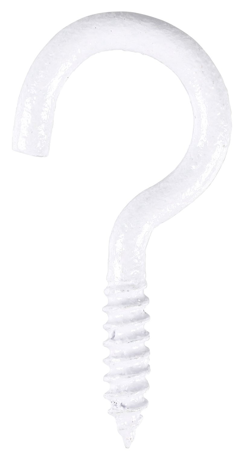 Cogex 85266 Hook Plastic Coated 3.5 x 40 mm, White, Set of 8 Pieces, 3,5 x 40 mm