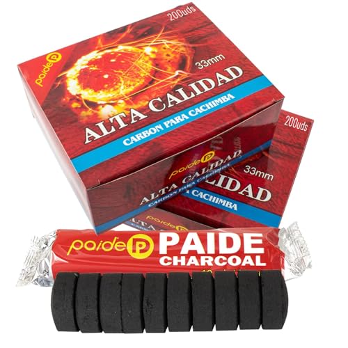 [Pack] Discos de carbón para Quemador, Incienso, incensario, ahumar, Shisha, Hookah, narguile, cachimba. Duraderos. para Uso doméstico. 3.3 centímetros de diámetro. (50)