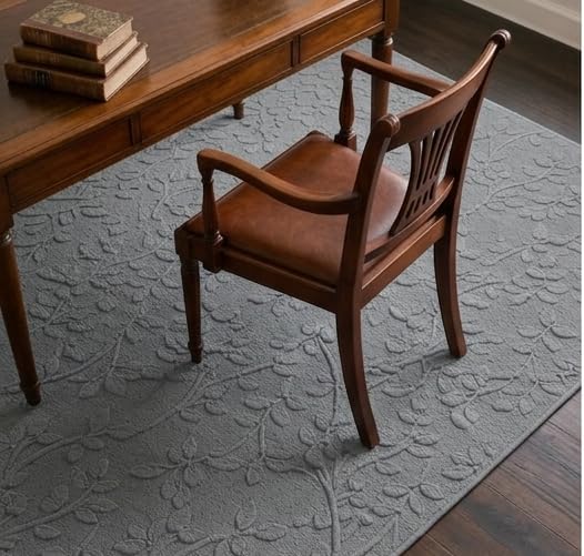 Image of HOMETHREADS Premium Plush Soft 2-Layer Faux Rabbit Fur Embossed Carpet, Washable Area Rug with Anti-Skid Backing for Living Room, Bedroom, Hall & Office, Ultra Soft Floor Carpet(Grey, 6' x 8' Feet)