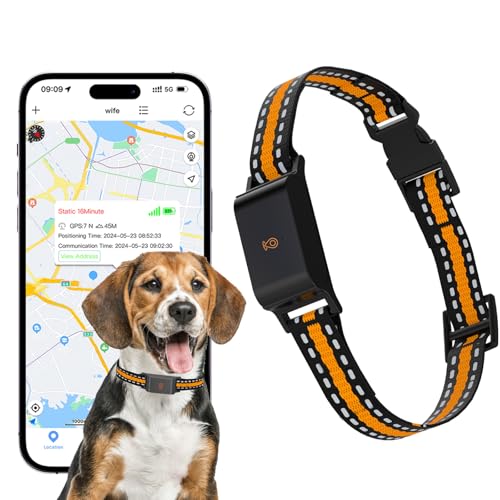Intelligente Localizzatore GPS per Cani, Collare per Cani con Posizione in Tempo Reale, IP67 Localizzatore, Senza Abbonamento Compatibile con IOS & Android Cat Tracker