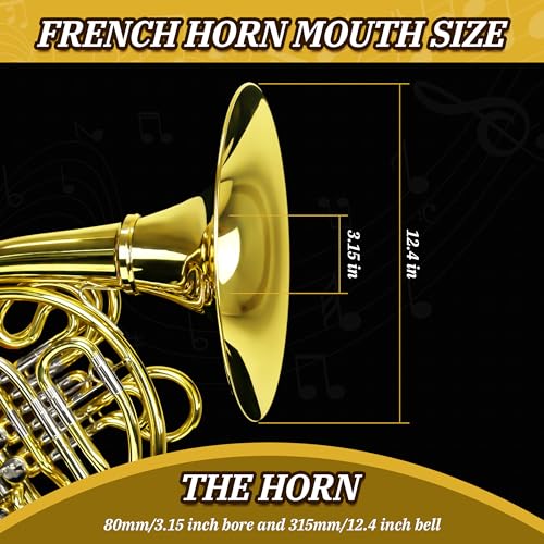 Double French horn, double-row French horn F/Bb 4-key lacquer gold process French horn with bag (gold) - Thumbnail 4