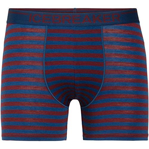Preisvergleich Produktbild icebreaker Herren Anatomica Boxer, Estate Blue-Redwood Stripe, XL