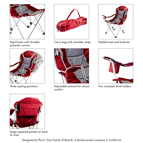 Image of Picnic TIME NFL Unisex-Adult NFL Reclining Camp Chair, Beach Chair for Adults, Sports Chair with Carry Bag