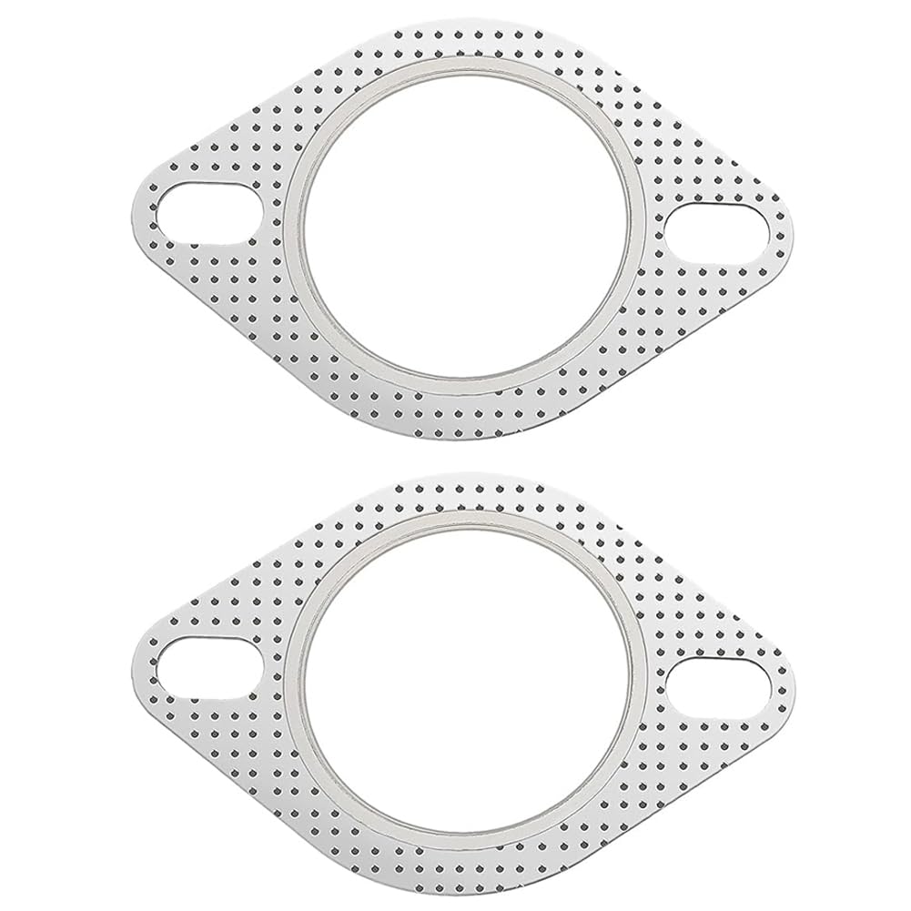 2 pezzi Guarnizione di Scarico, Guarnizioni di Scarico Delle Automobili,Guarnizioni Scarico Per Tubo Collettore Flangia Guarnizi (2.5in Inner Diameter,63-64mm/110mm)
