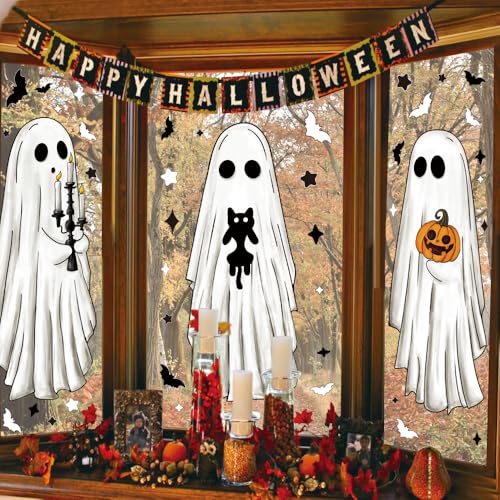 Heirloom Haven 3 Sheets Halloween Large Ghosts Window Clings Decoration - image 6