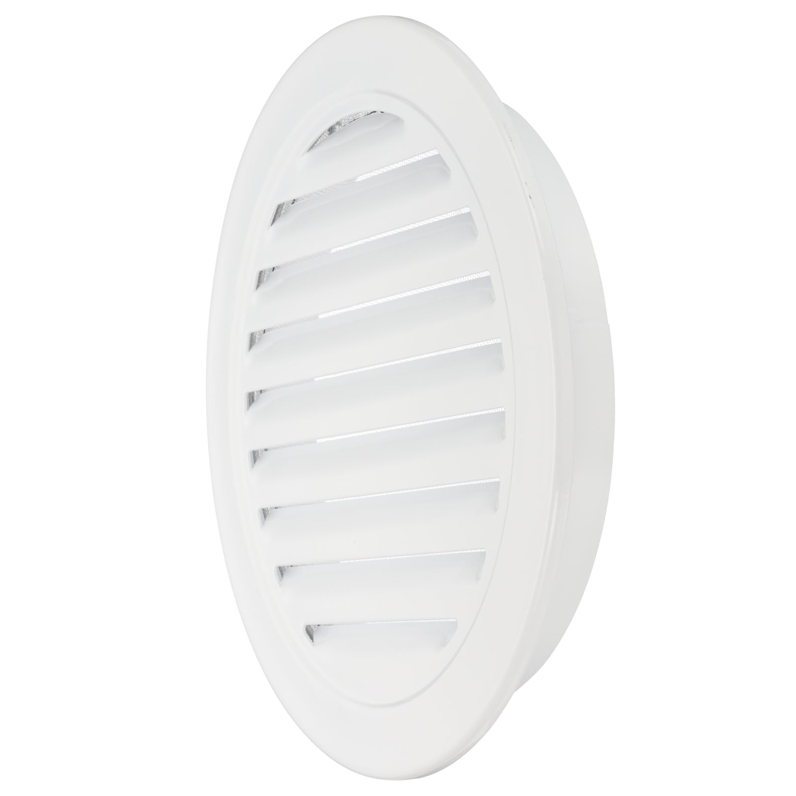 PATIKIL 10 Inch Round Soffit Vent, Aluminum Alloy Wall Vent Grille Cover Exterior Exhaust Louvered Vent with Built-in Mesh for Kitchen Bathroom Garage, White