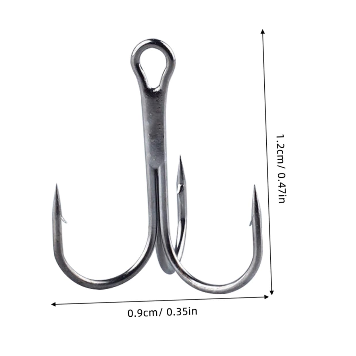ORFOFE Anzuelos Triples Metálicos Pequeños para Pescar 5 Unidades Tamaño 12 Resistentes para Pesca Ríos Lagos y Estanques