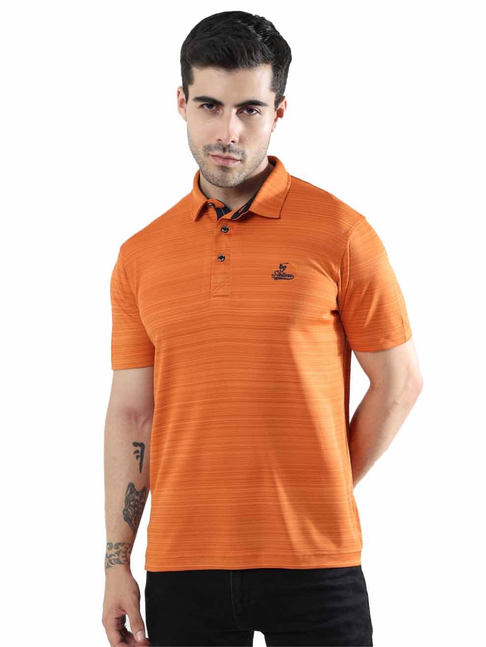 Men's Polo T-Shirt | Barcode Weave | Wrinkle Free | Soft and Feather Touch | Arid Play | Regular Fit-image-5