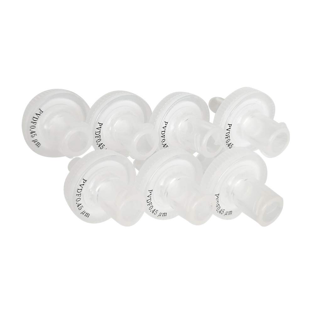 Filtros de jeringa con membrana PVDF Diámetro 13 mm Tamaño de poro 0,45 μm para filtración biológica [CASO DE 100 piezas] por Allpure Biotechnology (PVDF-13mm-0,45μm)