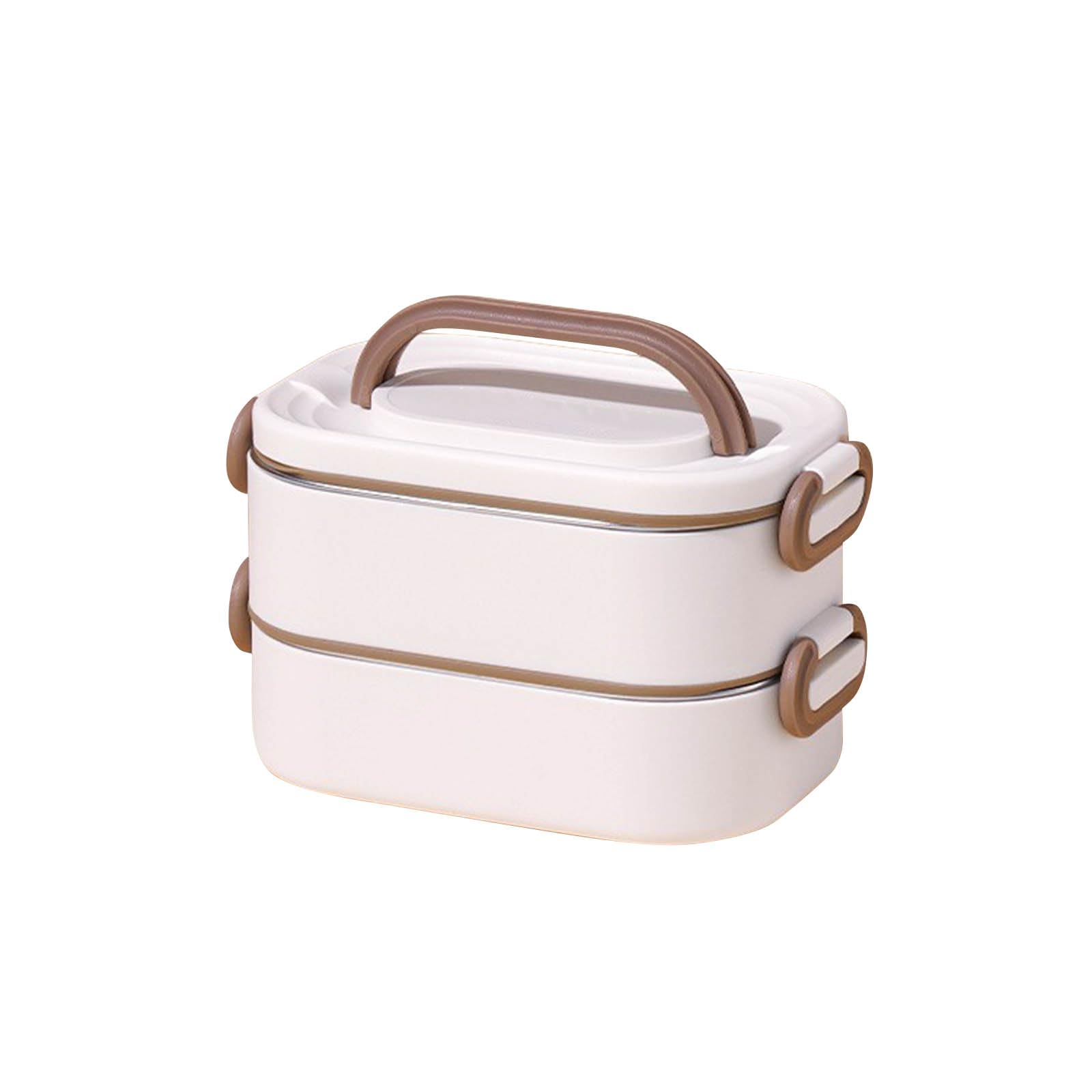 Caja de almacenamiento de alimentos inoxidable con doble gancho mango flexible y bolsa térmica para transporte de comidas frías y calientes, contenedor de almuerzo incluido