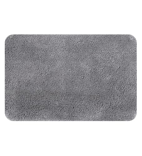 Image of Pano microfiber Anti Slip Bathmat Set with Contour, Soft & Super Absorbent Mats for Shower, Washable, Non-Slip & Quick-Drying Mats for Home, Kitchen, Office, Pack of 2 (Cool Grey, 50X75 Cm & 50X50 Cm)