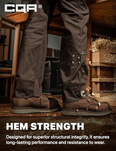 Image of CQR Men's Quick Dry Work Pants, Water Resistant Outdoor Tactical Pants, Lightweight Stretch Cargo Hiking Pants