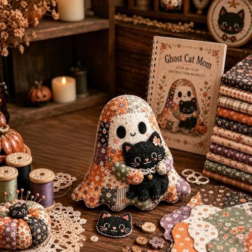 Kit costura fantasma DIY, muñeca artesanal de Halloween para principiantes 3