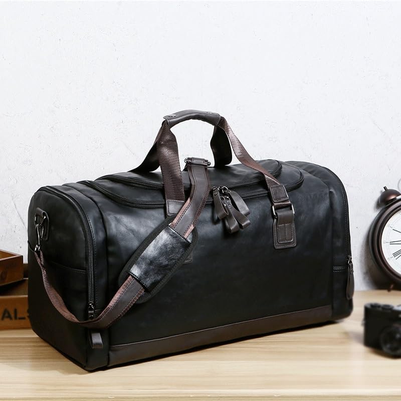 Pu Travel Bag Men's Business Trip Duffel Bag Travel Backpack Version Hand Bill Shoulder Large Handbag2