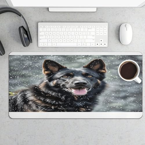 Alfombrilla para escritorio con diseño perro pastor alemán negra miniatura 5