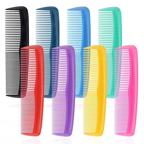 Gisdo 50 Pack Combs Individually Wrapped Pocket Combs in Bulk Bulk Combs for Homeless Hotel Airbnb Shelter/Homeless/Nursing Home/Charity 8 Colors 50