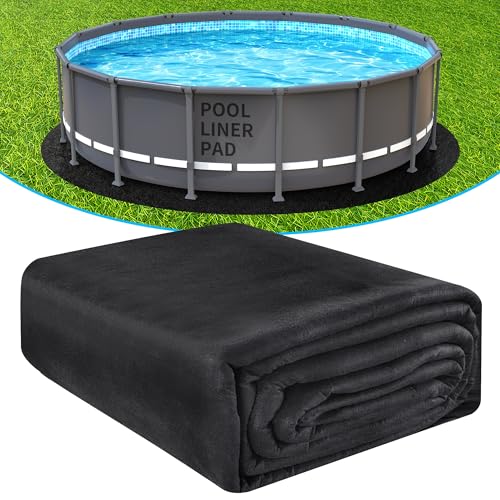 AquaJoyer 12 Round Thicker Heavy Duty Pool Liner Pad for Above Ground Pool Pool Padding Underlayment for Pool Bottom Protects Pool Prevents Punctures Weed Barrier Comfortable underfoot