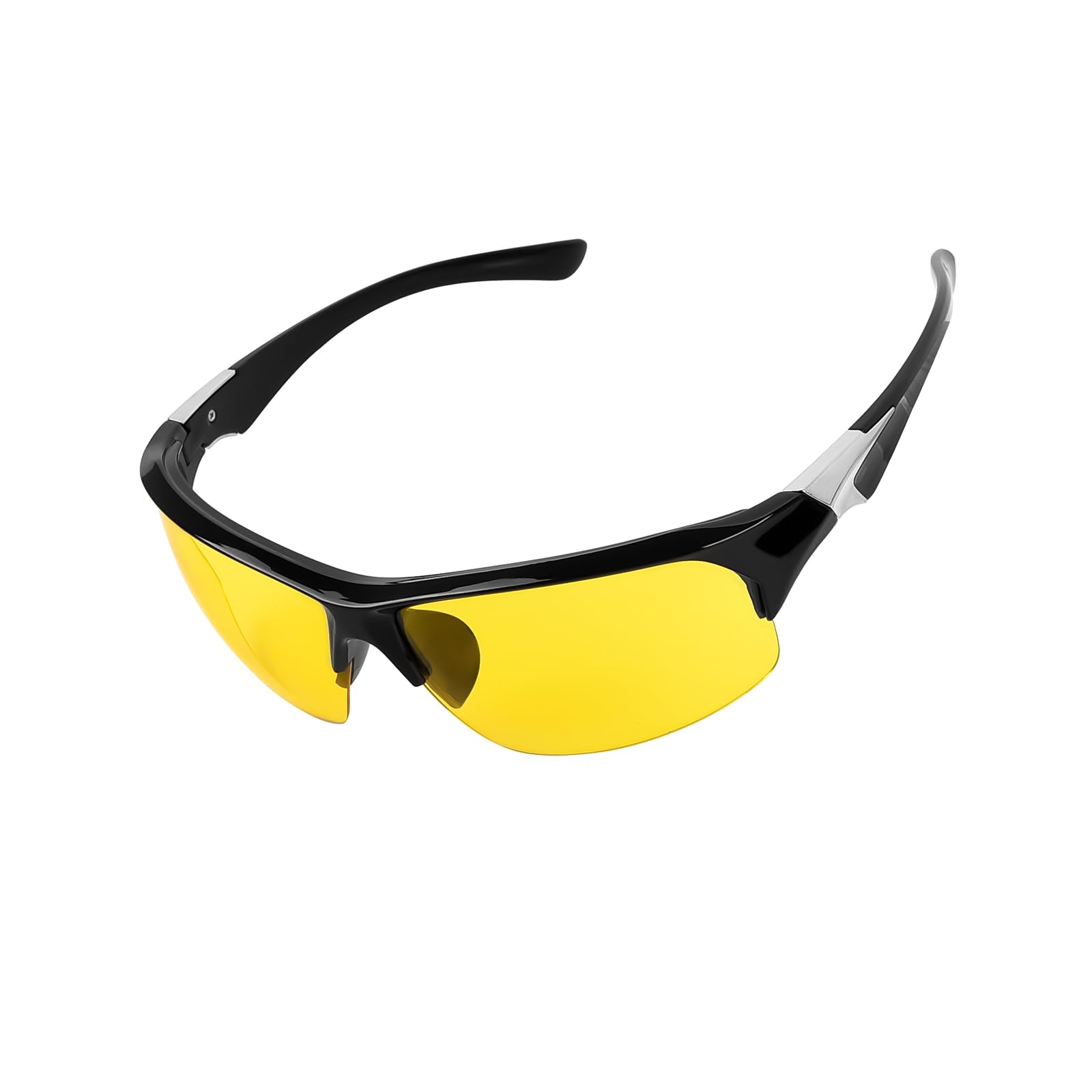 Cycling Glasses, Stylish UV400 Outdoor Sports Protection Goggles Ultra-Light Sunglasses for Running Driving Hiking Ski (Yellow)