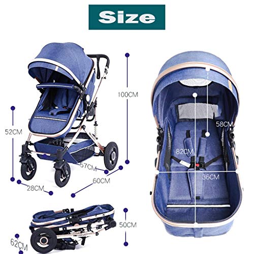 Reissysteem kinderwagen 3 in 1 kinderwagen kinderwagen, opvouwbare anti-shock pasgeboren kinderwagens met kinderwagen… - Afbeelding 7