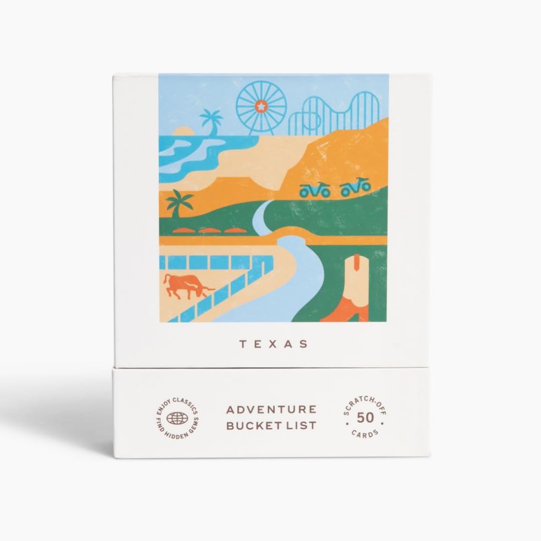 Texas Adventure Bucket List: 50 Rubbelkarten für Outdoor-Aktivitäten, Touristenattraktionen und Roadtrips – perfektes Reisegeschenk und Leitfaden für Erkundungen