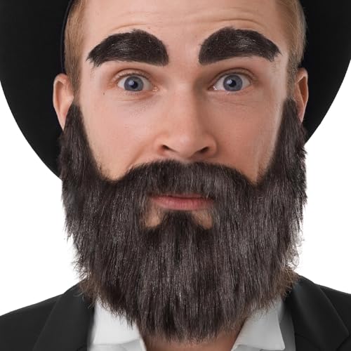 Halloween Schnurrbart und Augenbrauen Set, Selbstklebend Fake Bart...