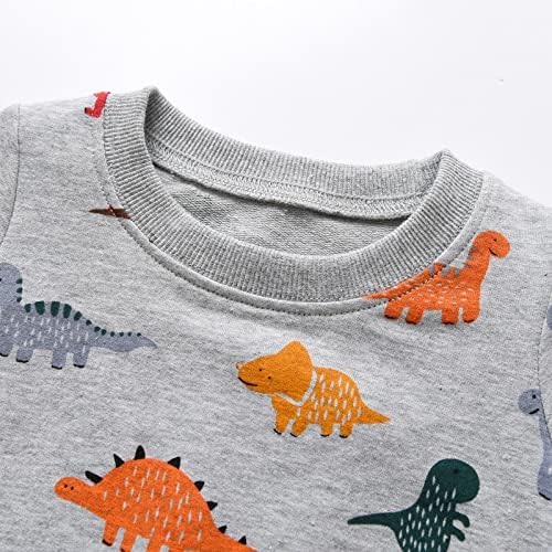 Toddler Baby Boys Clothes Print Long Sleeve Pullover Sweatshirt Pant Outfit Fall Winter Clothing Set 2