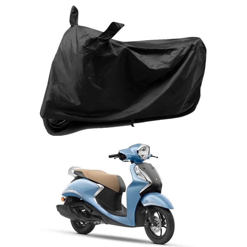 MITHILA MART-Scooty Body Cover Compitable with Yamaha Fascino 125 Hybrid Special Used for Dust Particle-Sun UV Rays-Water Drop-Indoor- Outdoor and Parking [Black]